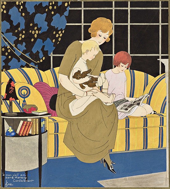 "Mother Reading to Children," Cover for Nos Loisirs Magazine, 1923