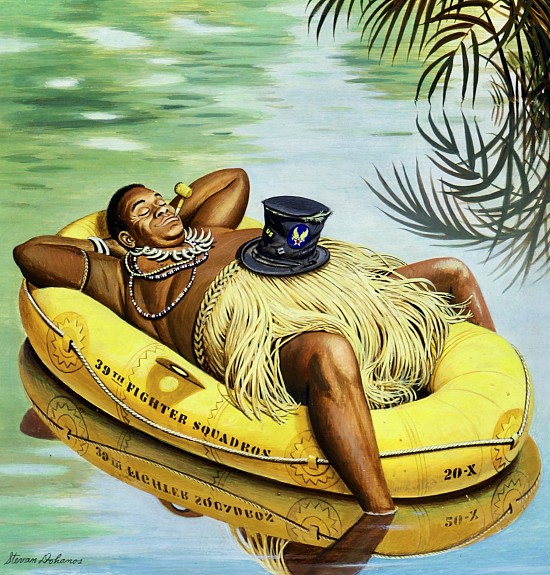 Native in an Army Raft, Post Cover