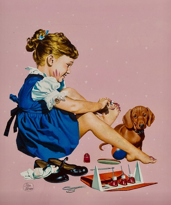 Painting Her Toenails, American Weekly Magazine Cover