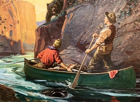 Men on Canoe