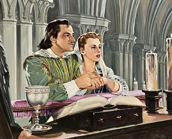 "The Three Musketeers," Painting from MGM Film Scene, 1948