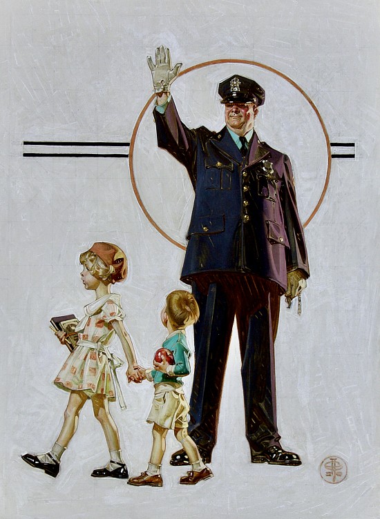 Policeman and School Children, SEP Cover, Oct. 3, 1931
