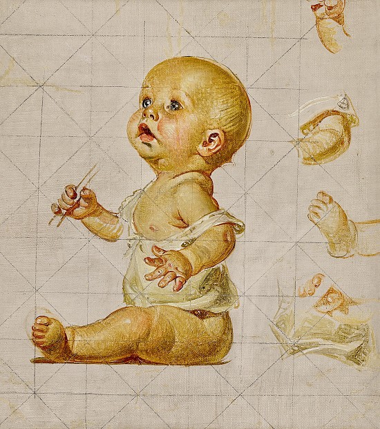 Study for New Year's Baby (Blowing Bubbles)