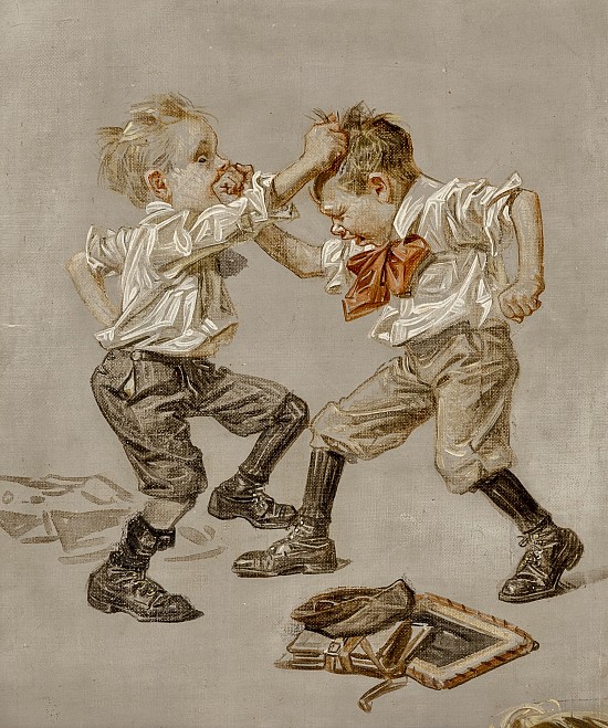Fight Between Two Boys, Saturday Evening Post cover study