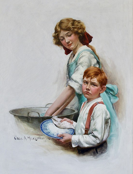 Boy Drying Dishes, The Saturday Evening Post cover