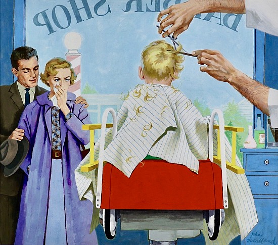 "First Haircut," Cover Illustration, American Weekly Magazine, 1959