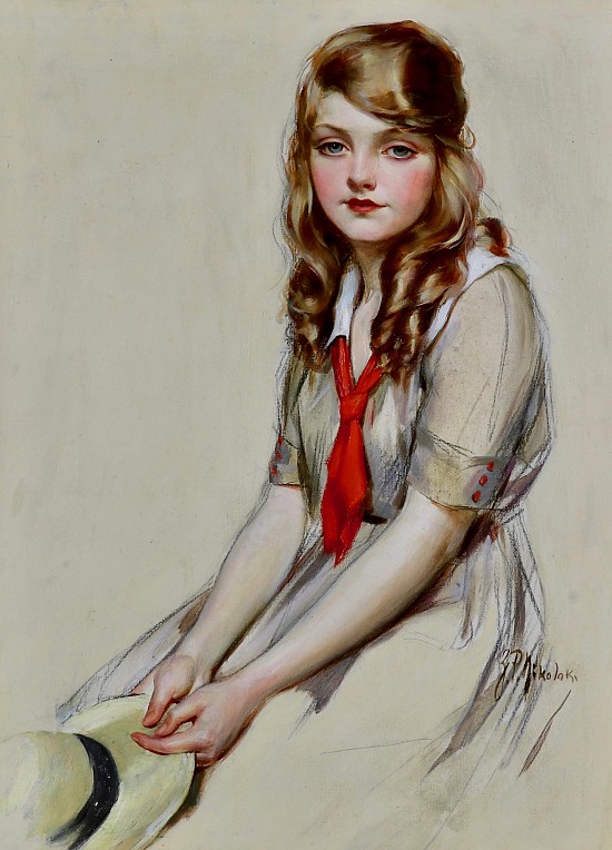 Young Girl in Fashionable Dress, Cover for The Modern Priscilla magazine