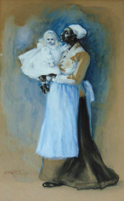 Young Girl Held by Nanny
