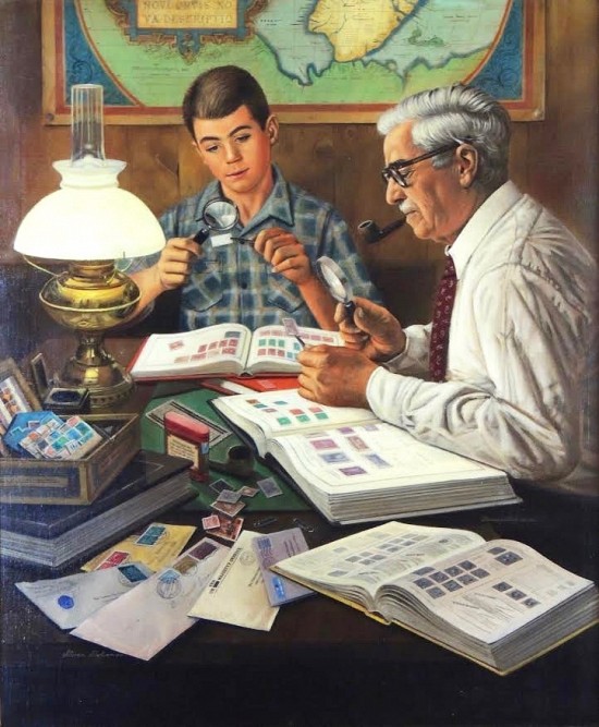 The Stamp Collector, Saturday Evening Post Cover