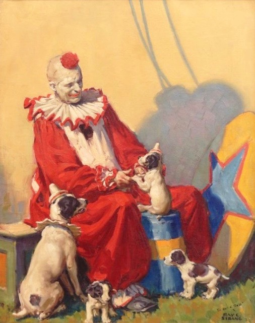 Circus Clown with Dogs, Cover for Country Gentleman, April 1929
