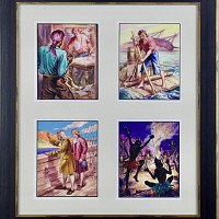 4 Illustrations from Robinson Crusoe (B)