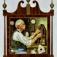 Older Man Repairing Clock, Post Cover