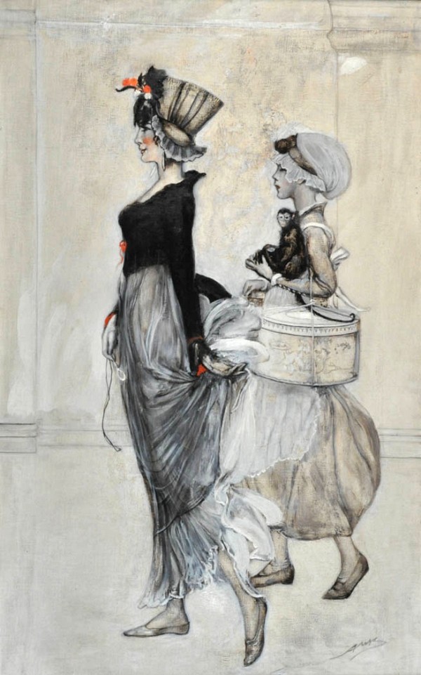 'Flapper of 1800' by Anna Whelan Betts (1873-1959) : Original Oil on Board